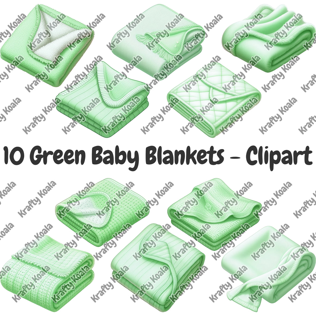 Green Baby Blankets Digital Design Bundle