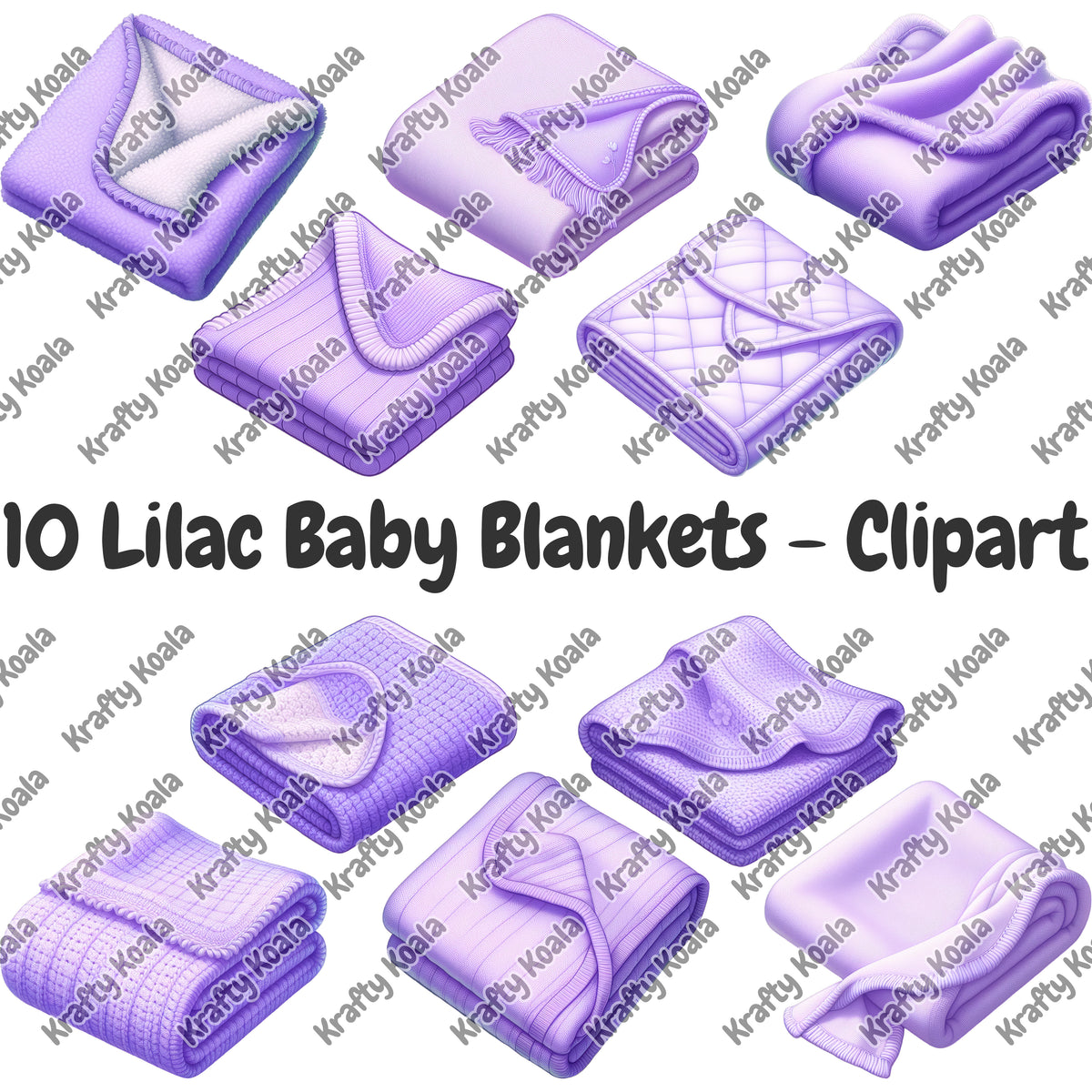 Lilac Baby Blankets Digital Design Bundle