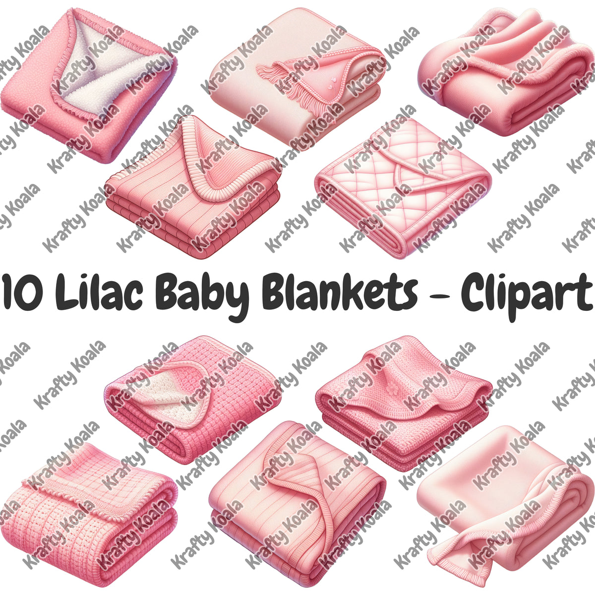 Pink Baby Blankets Digital Design Bundle