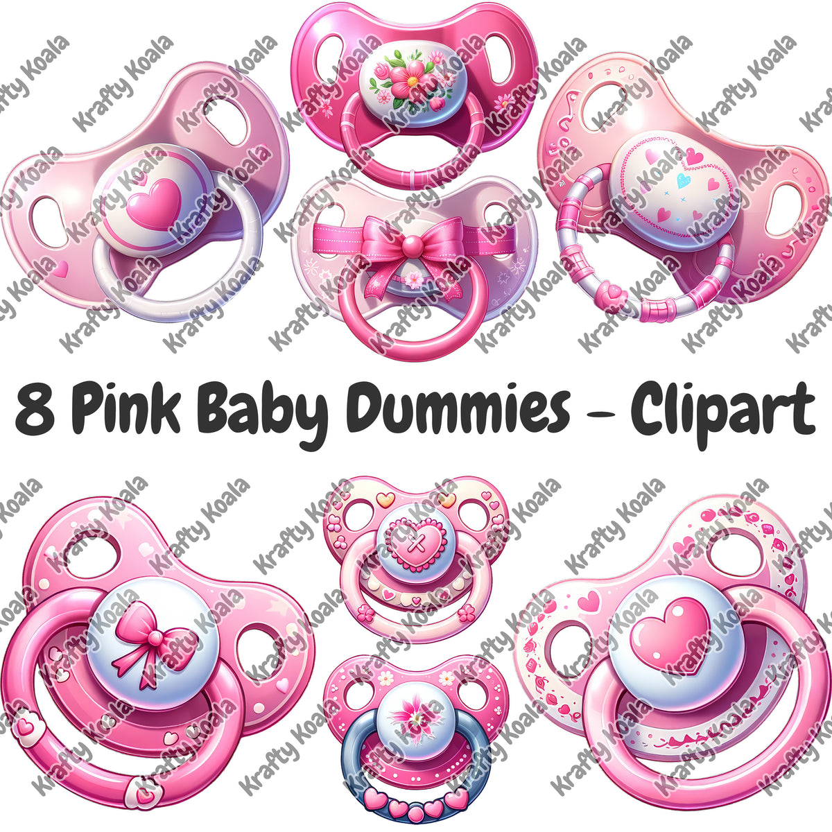 Pink Baby Dummies Digital Design Bundle