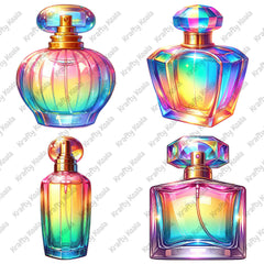 Rainbow Perfume Bottles Pack 2 Digital Design