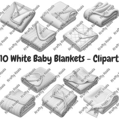 White Baby Blankets Digital Design Bundle