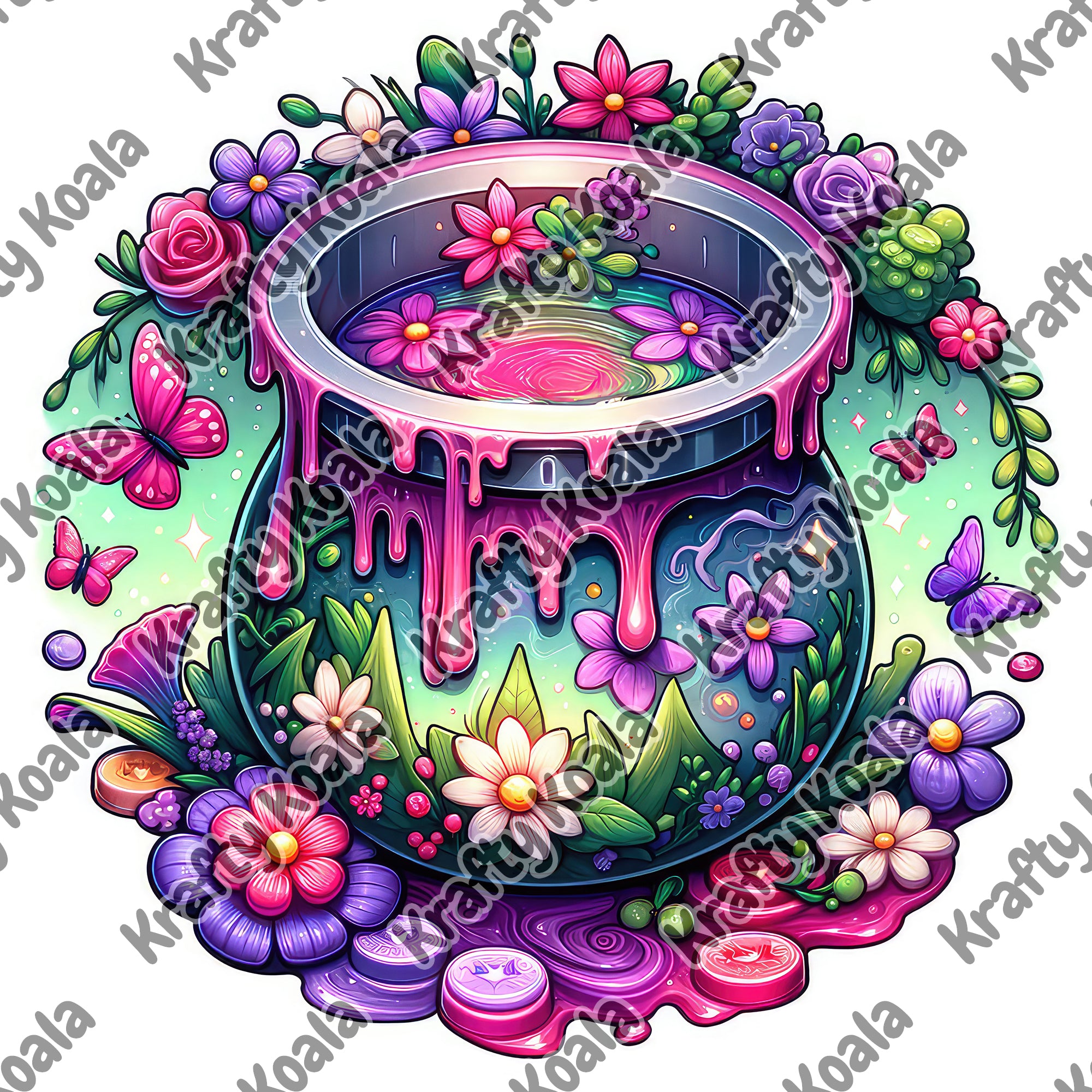 Forest Wax Melt Burner 1 Circle Stickers