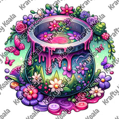 Forest Wax Melt Burner Circle 1 Digital Design