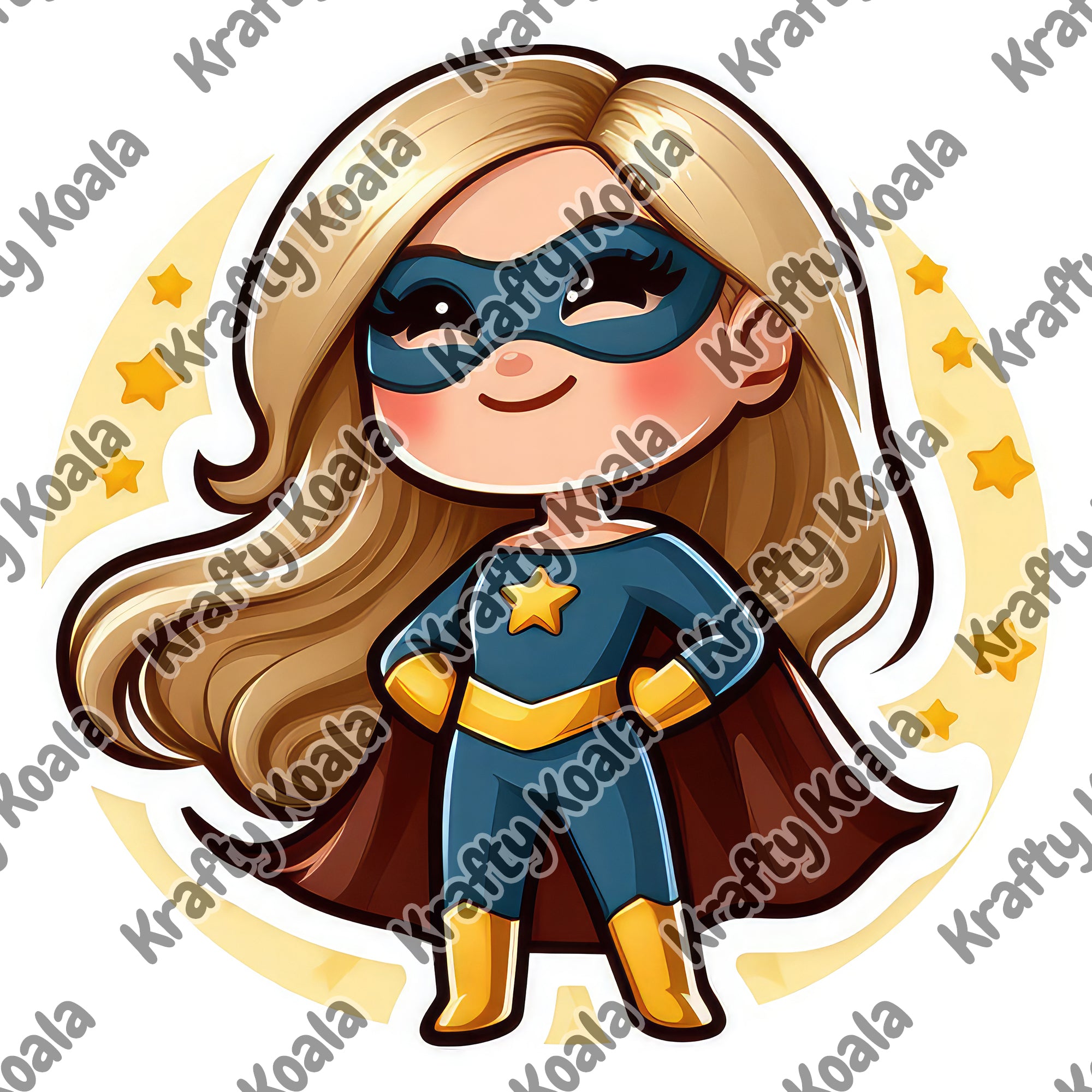 Girl Superhero 1 Circle Stickers