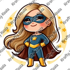 Girl Superhero 1 Circle Digital Design