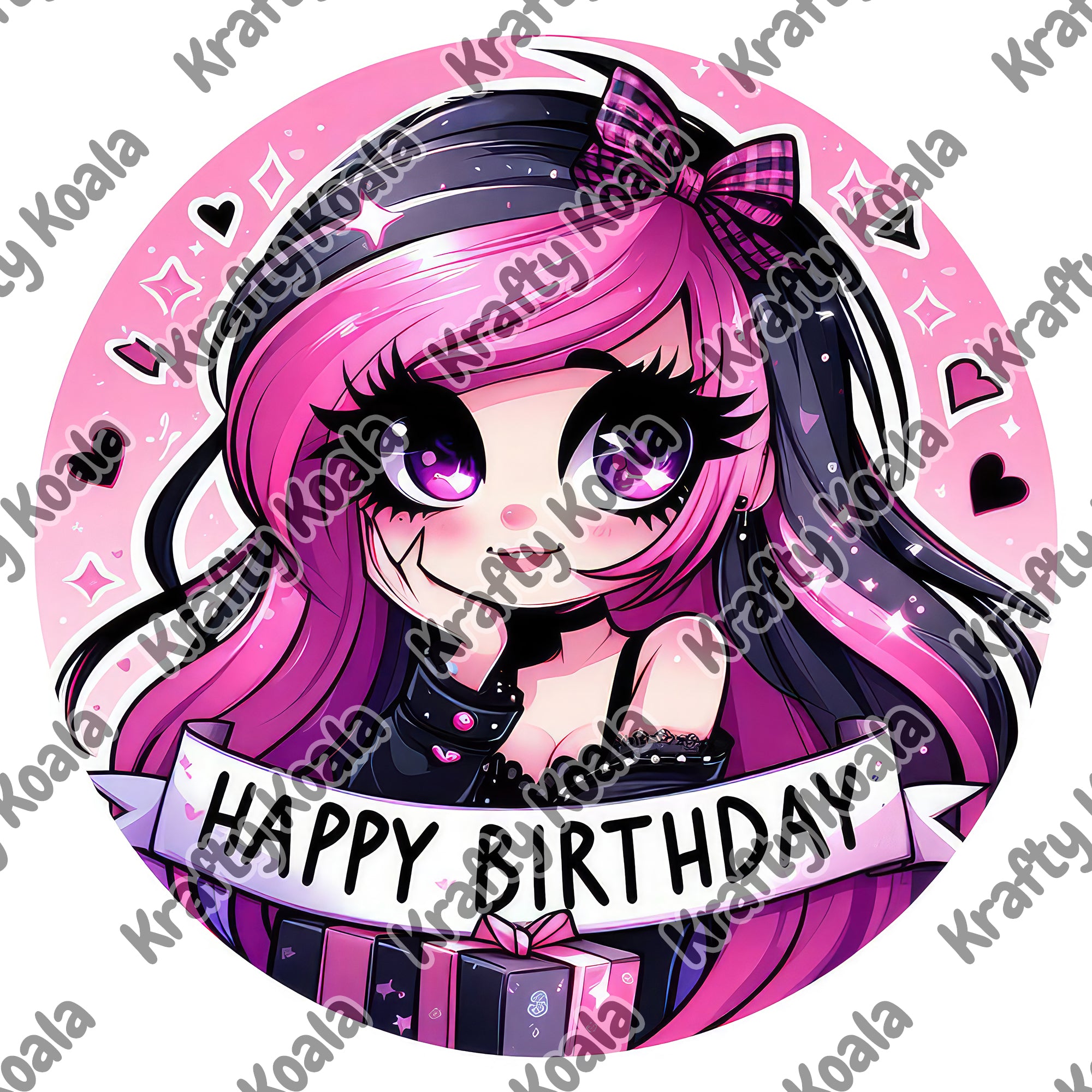 Girls Birthday 1 Circle Stickers