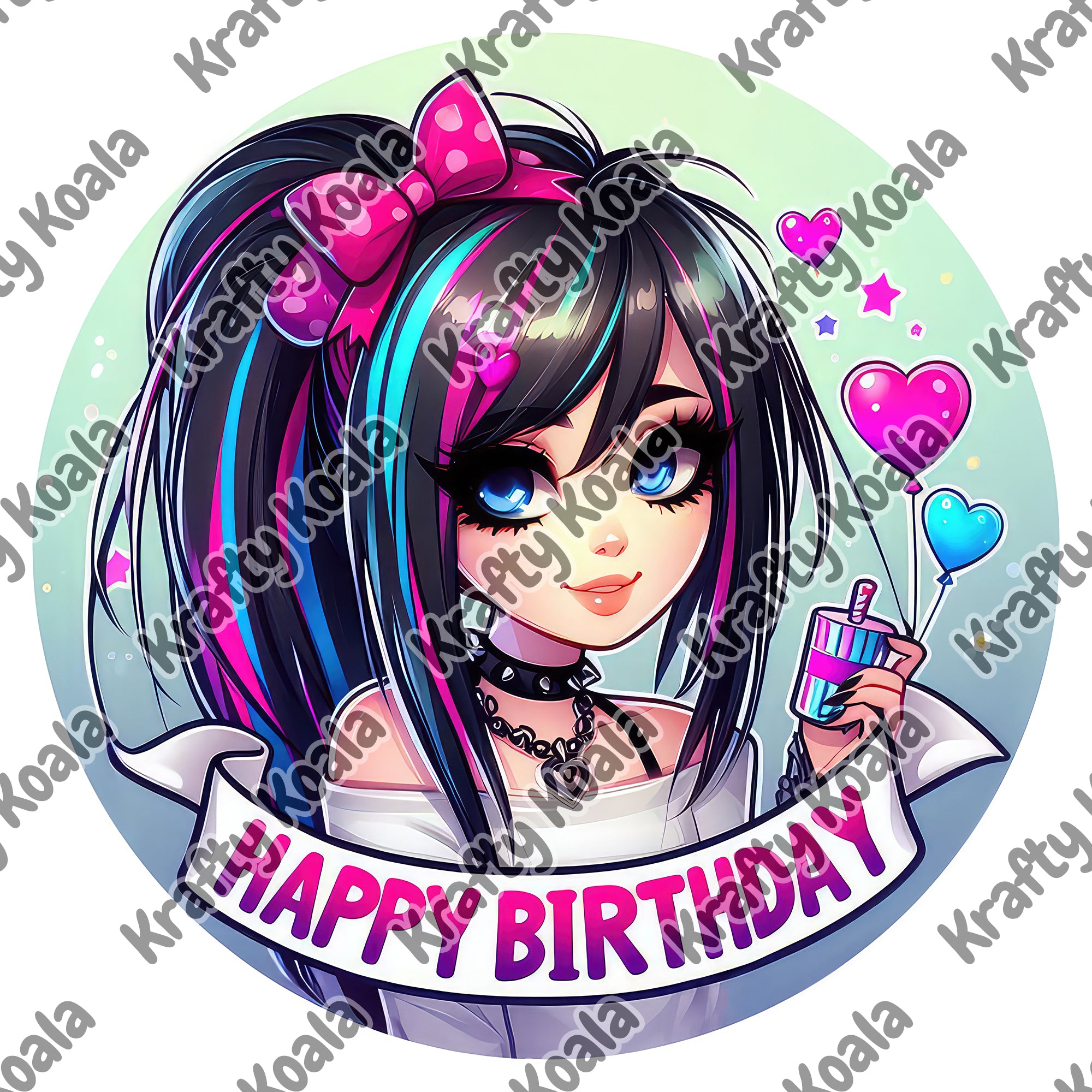 Girls Birthday 2 Circle Stickers