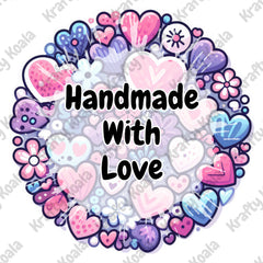 Handmade With Love Circle Stickers