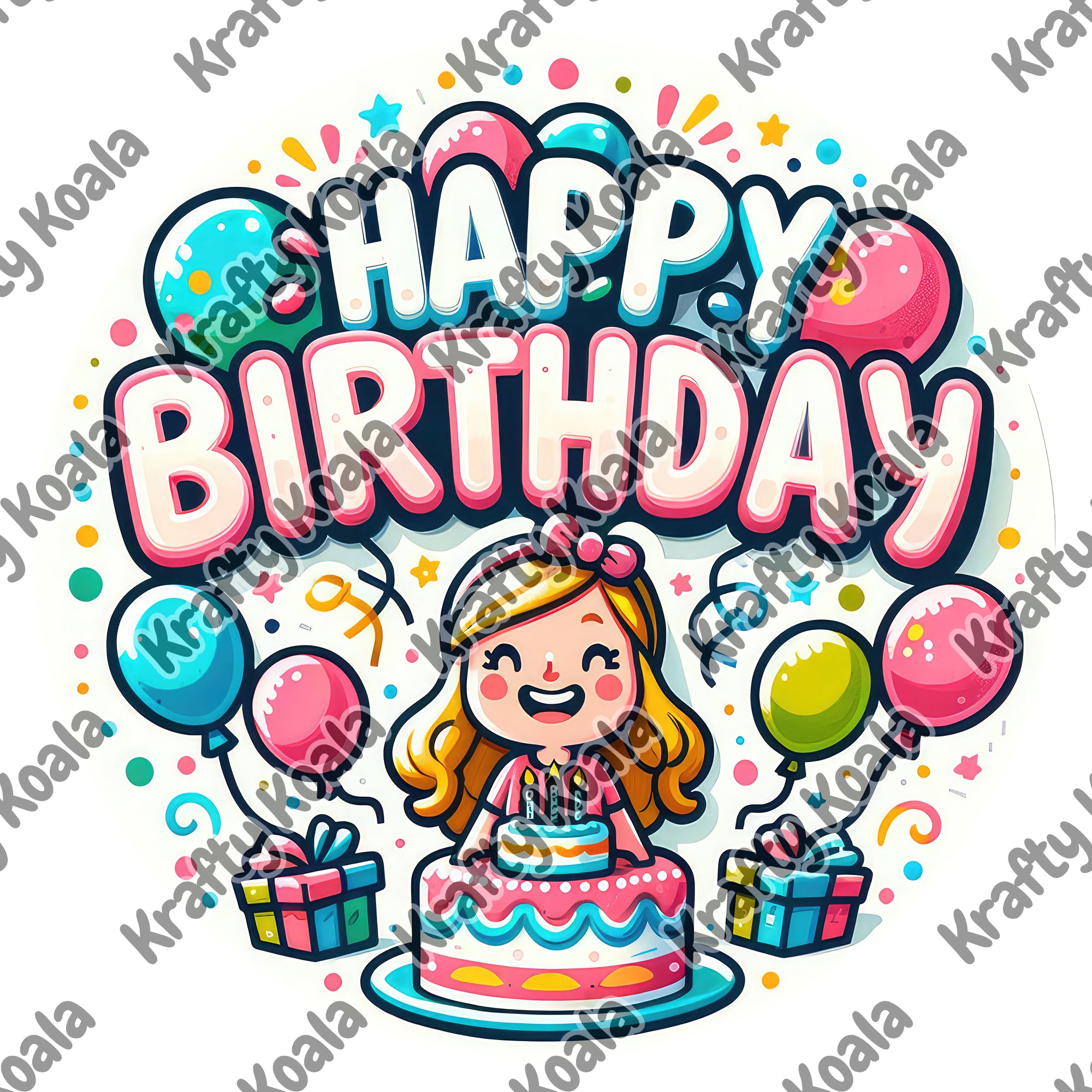 Happy Birthday 1 Circle Stickers