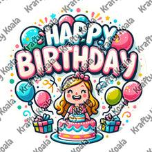 Load image into Gallery viewer, Happy Birthday 1 Circle Stickers