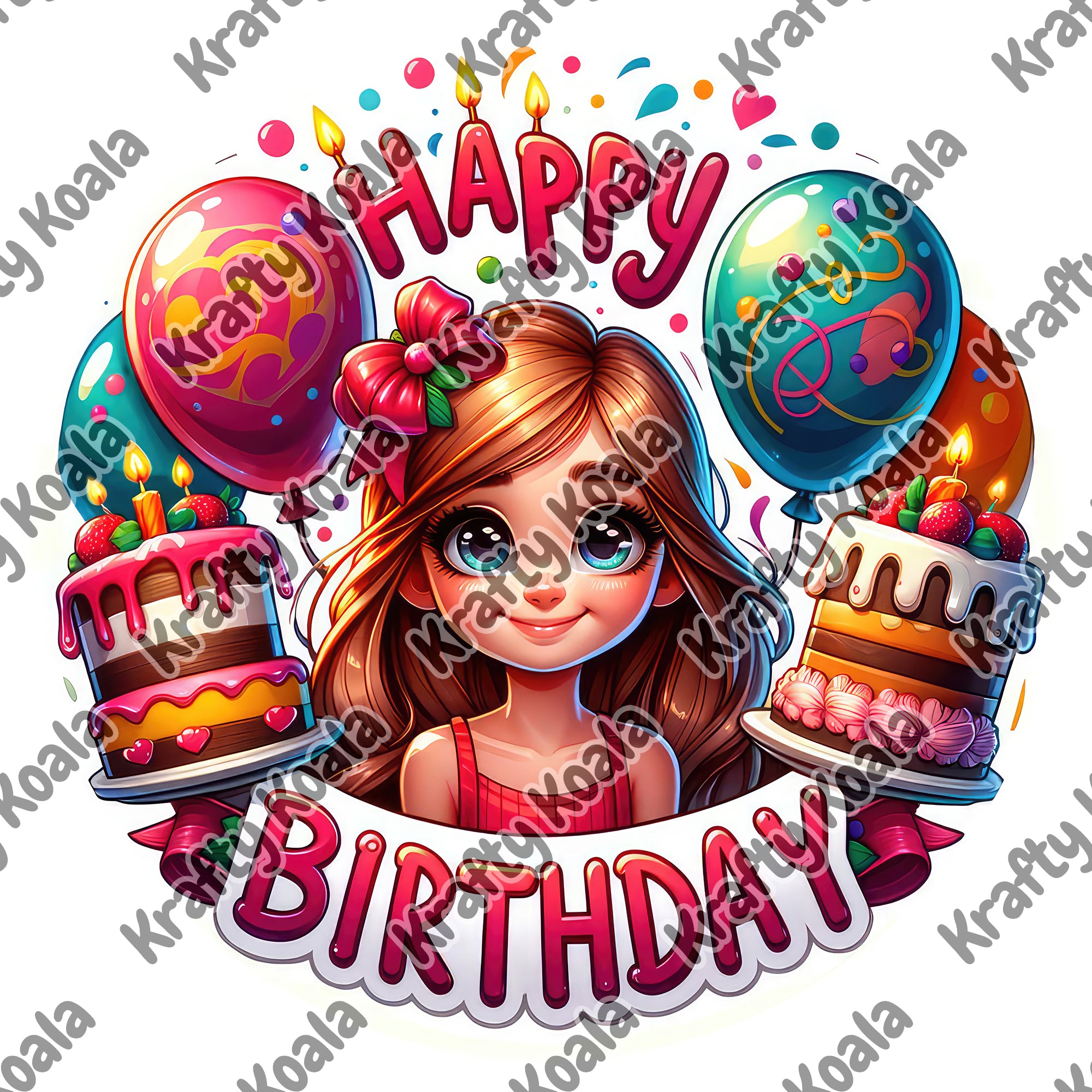 Happy Birthday 6 Circle Stickers