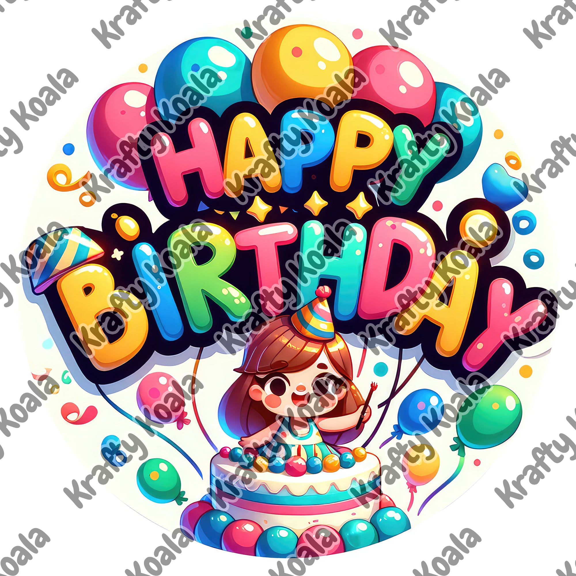 Happy Birthday 4 Circle Stickers