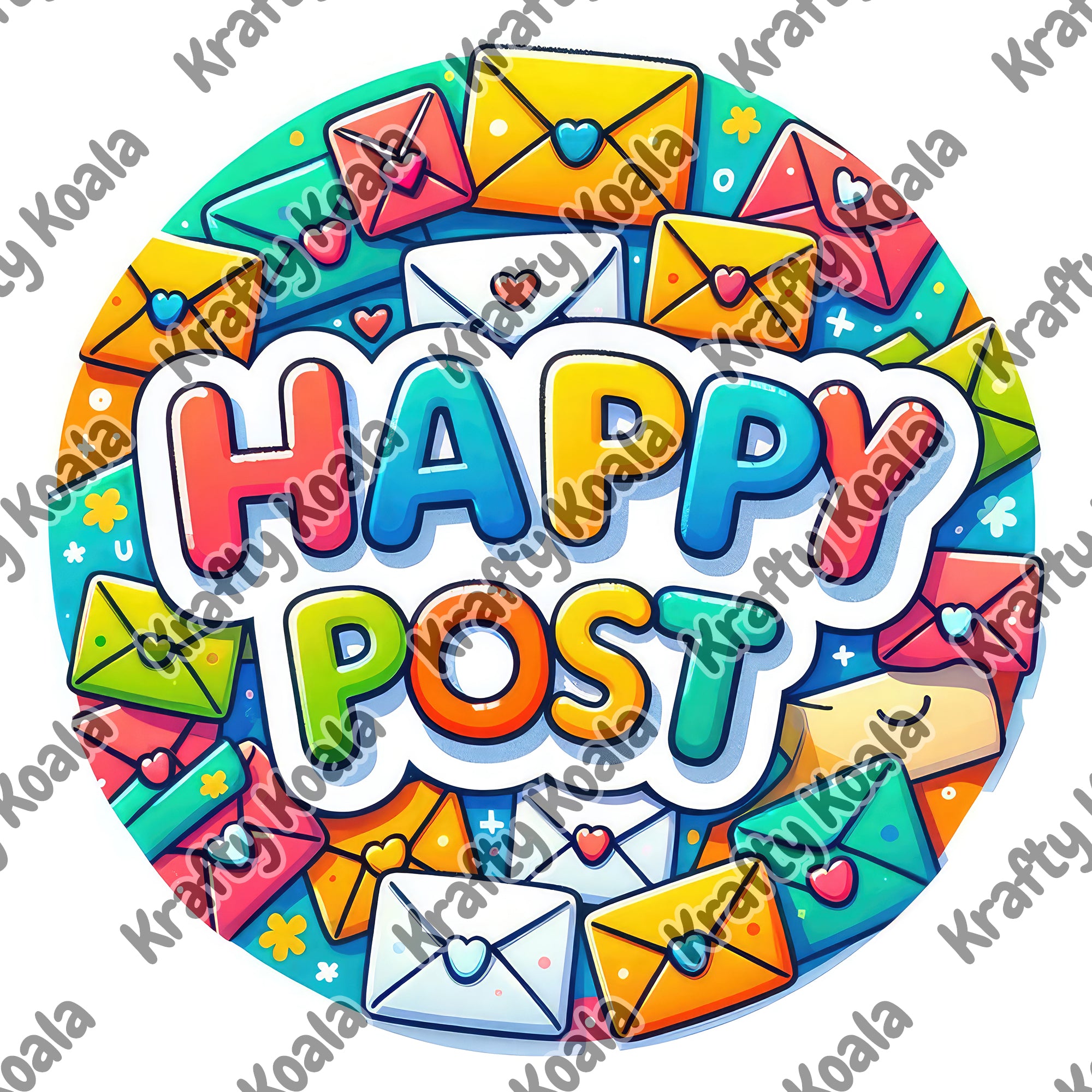 Happy Post 2 Circle Stickers