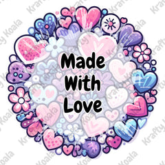 Made With Love Circle Stickers