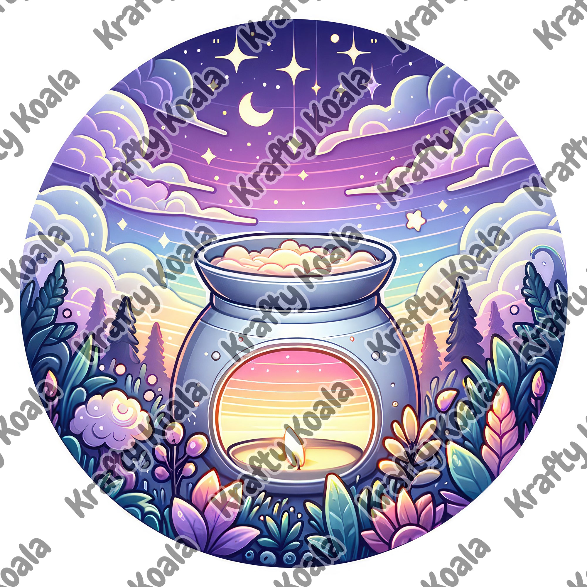 Magical Wax Melt Burner 2 Circle Stickers