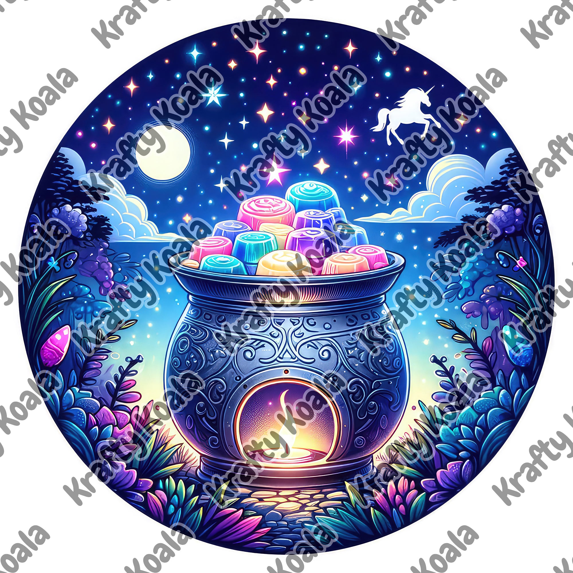 Magical Wax Melt Burner 3 Circle Stickers