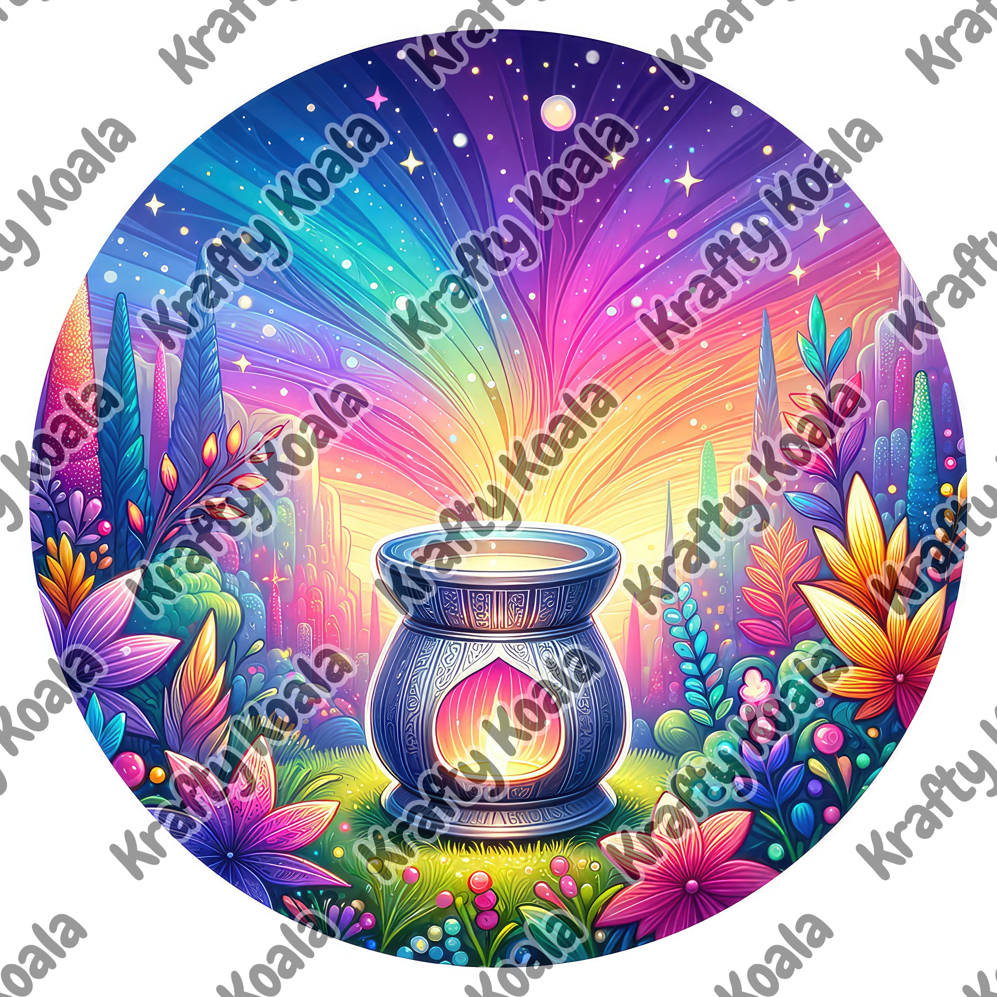 Magical Wax Melt Burner 4 Circle Stickers