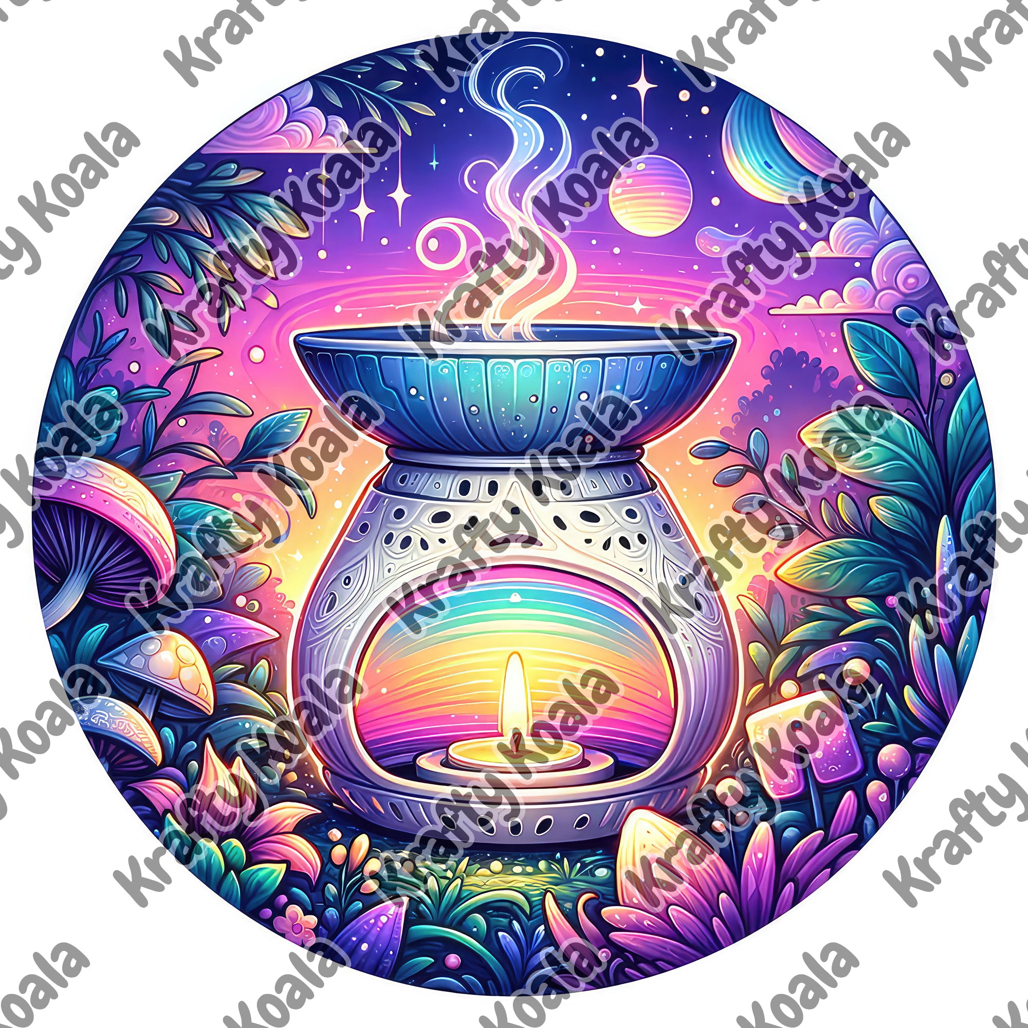 Magical Wax Melt Burner 5 Circle Stickers