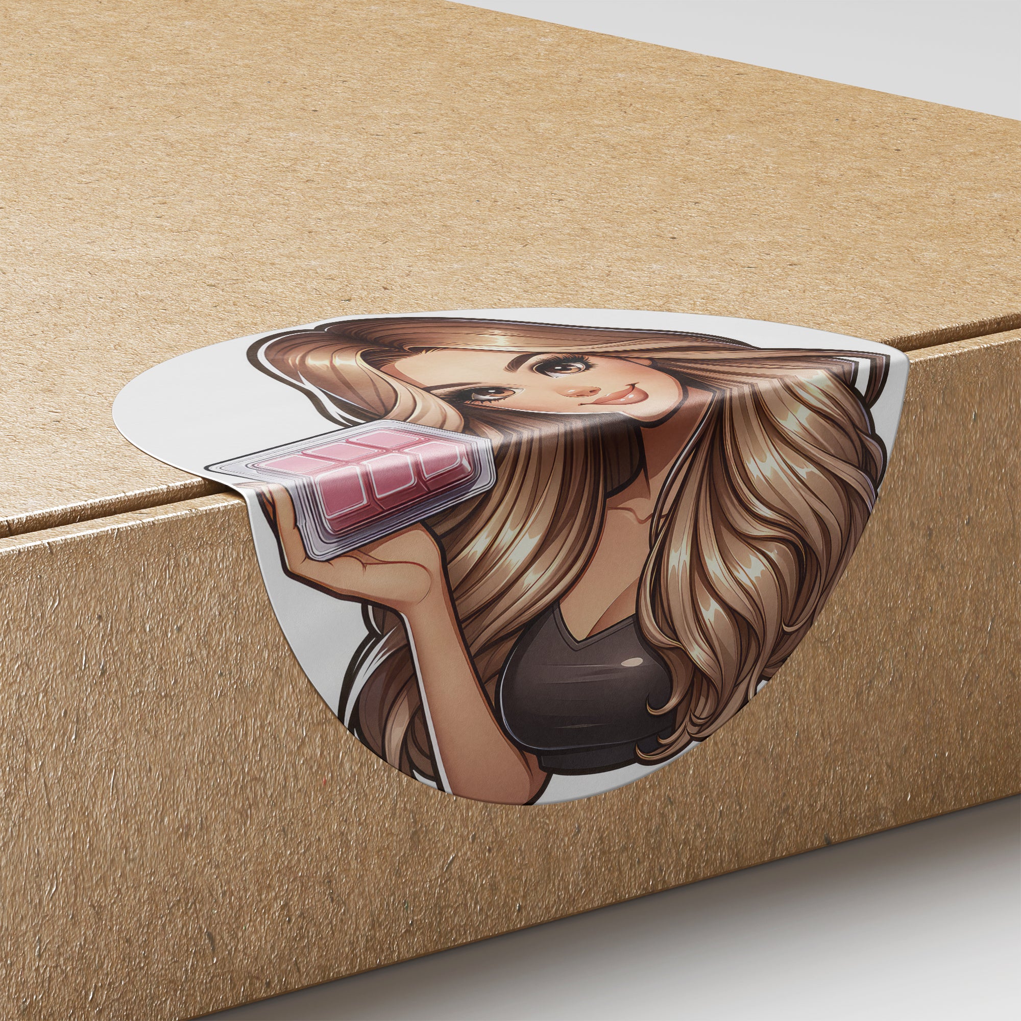 Mousy Hair Woman Wax Melt Avatar 3 Circle Stickers