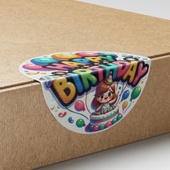 Happy Birthday 4 Circle Stickers