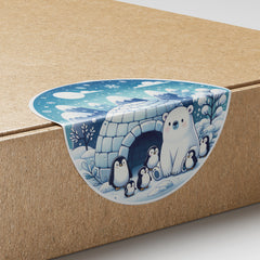 Winter Animals 3 Circle Stickers