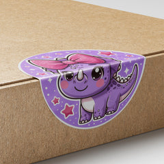 Purple Dinosaur 3 Circle Stickers