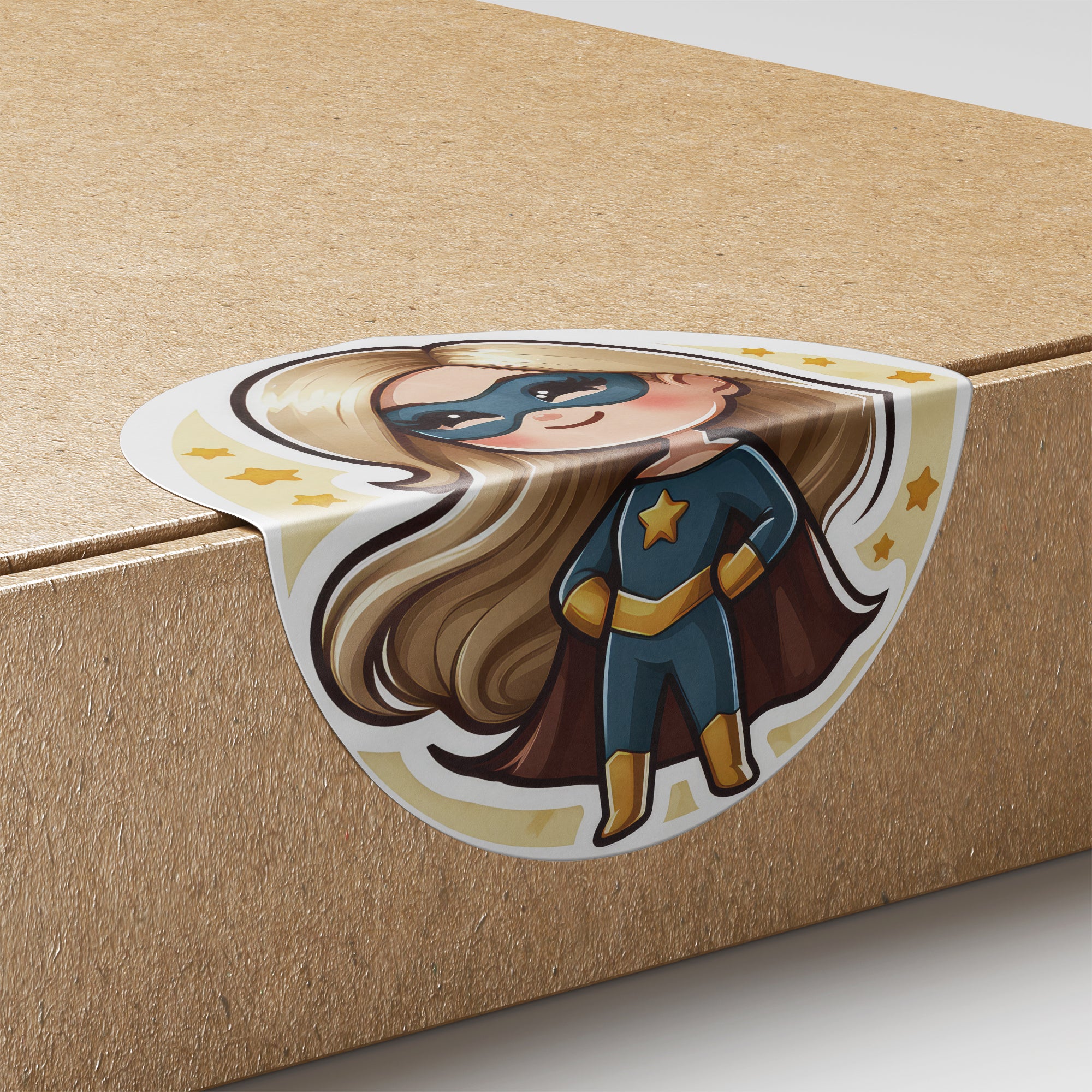 Girl Superhero 1 Circle Stickers