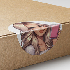 Blonde Hair Woman Wax Melt Avatar 1 Circle Stickers