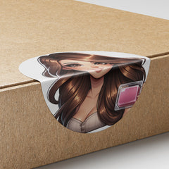 Brown Hair Woman Wax Melt Avatar 3 Circle Stickers