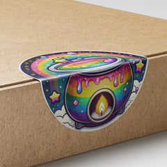 Rainbow Wax Melt Burner 2 Circle Stickers