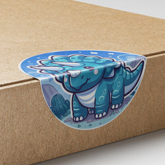 Blue Dinosaur 1 Circle Stickers