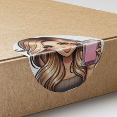 Mousy Hair Woman Wax Melt Avatar 1 Circle Stickers