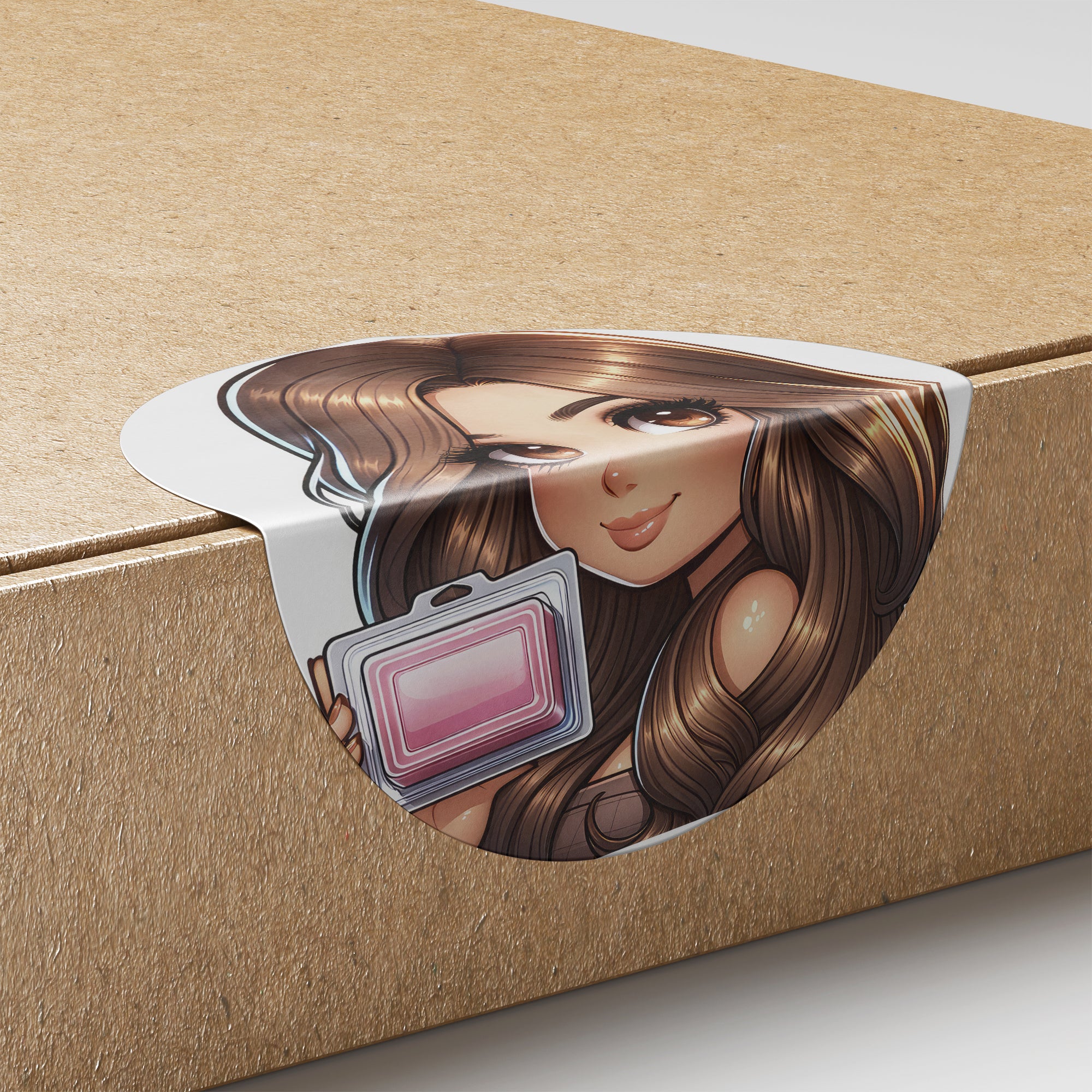 Brown Hair Woman Wax Melt Avatar 2 Circle Stickers