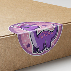 Purple Dinosaur 2 Circle Stickers