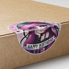 Girls Birthday 1 Circle Stickers