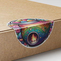 Rainbow Wax Melt Burner 1 Circle Stickers