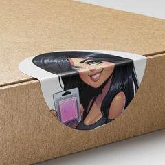 Black Hair Woman Wax Melt Avatar 3 Circle Stickers