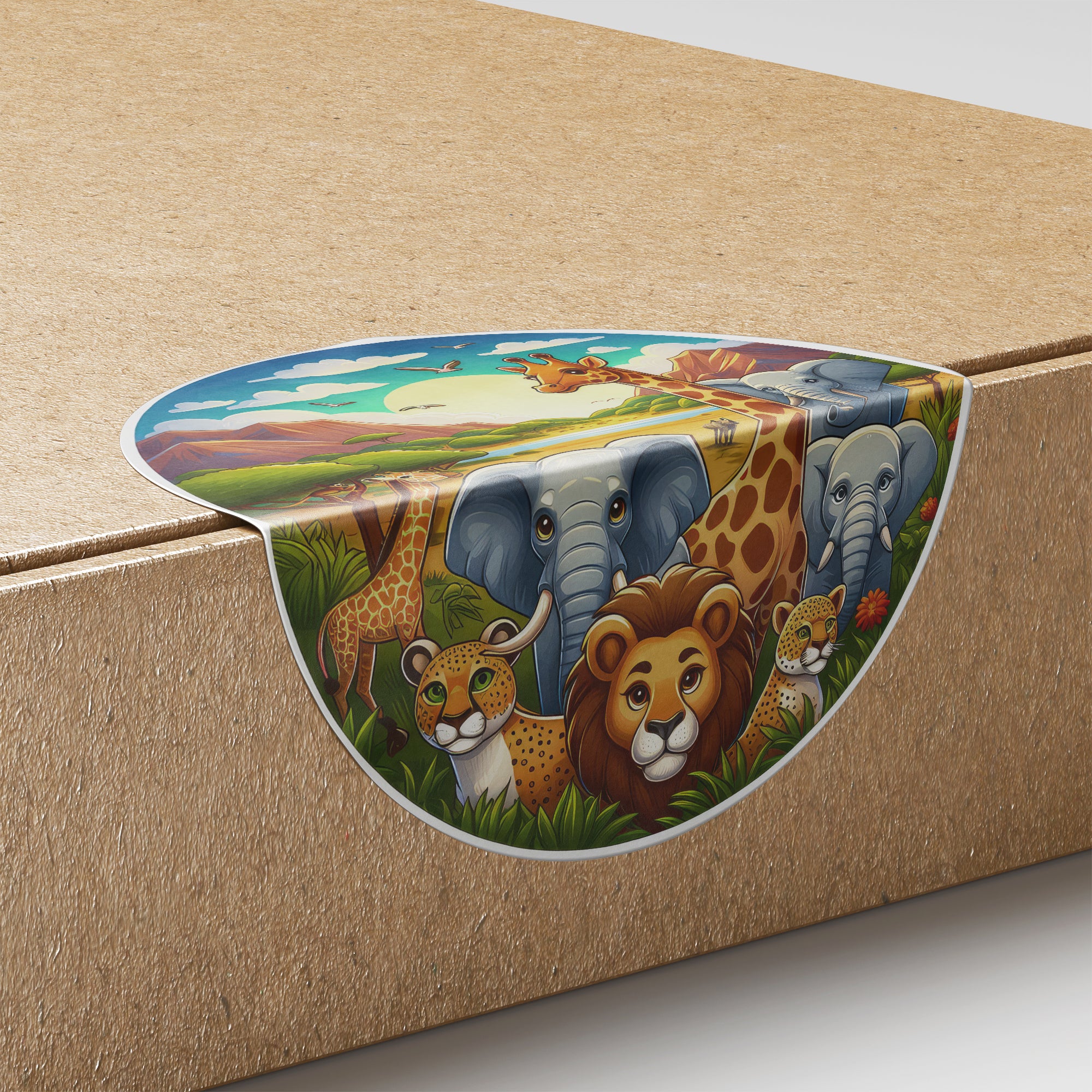 Safari Animals 2 Circle Stickers