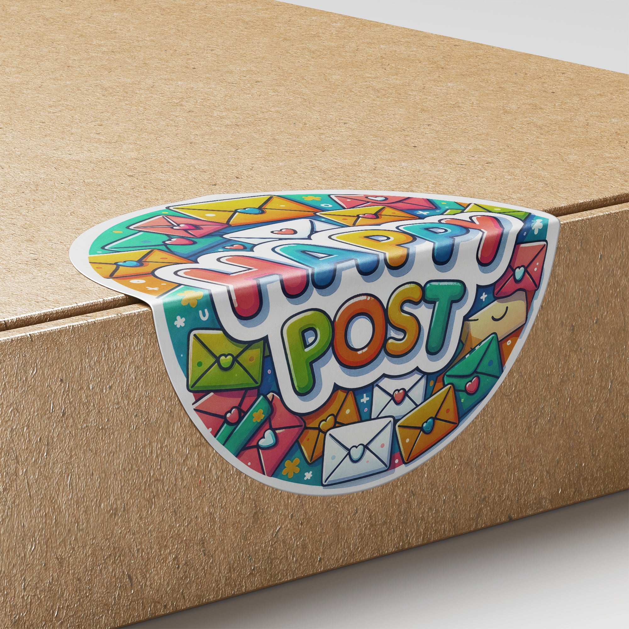 Happy Post 2 Circle Stickers