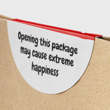 Load image into Gallery viewer, Red Warning Happiness Circle Stickers
