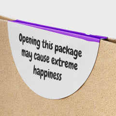 Purple Warning Happiness Circle Stickers