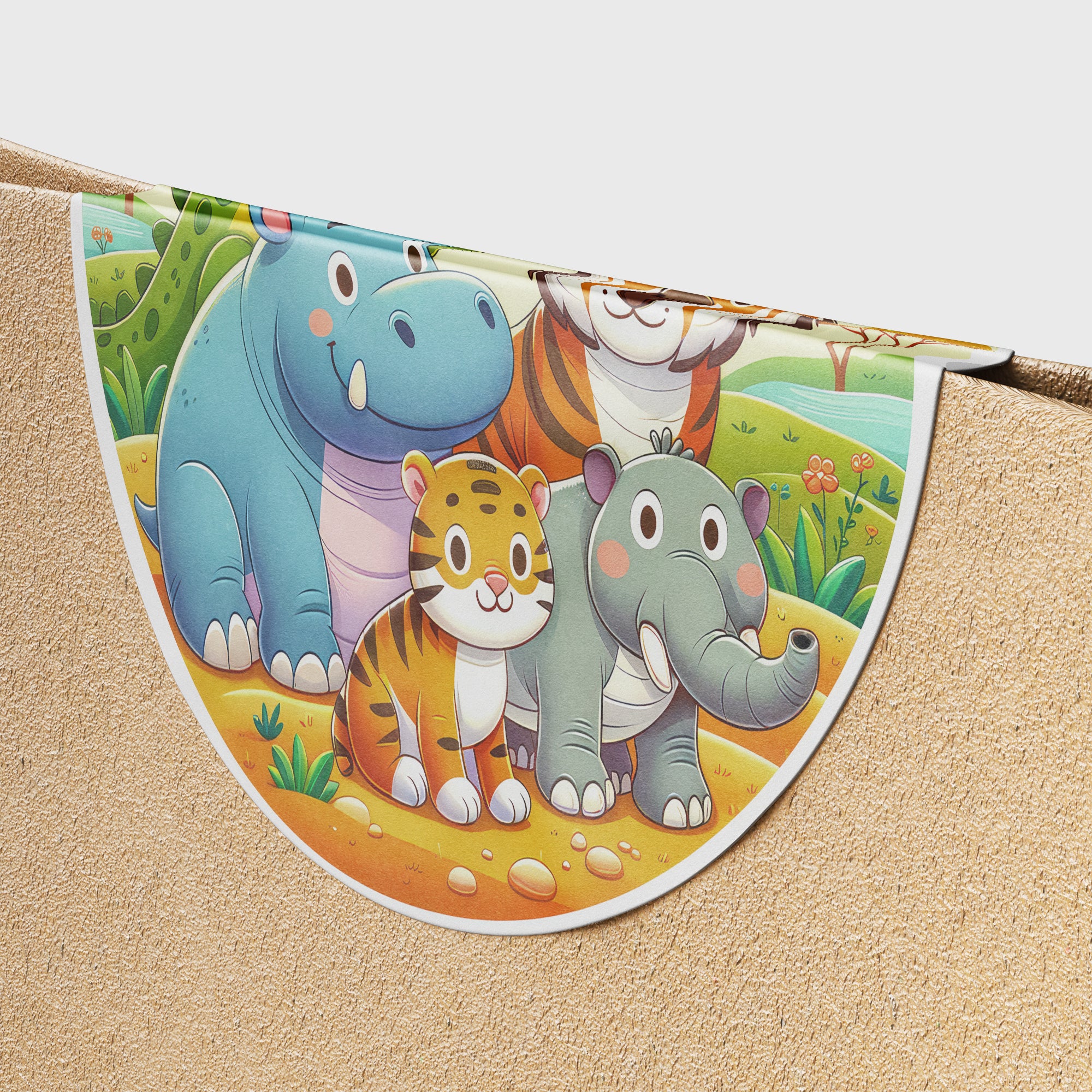 Safari Animals 4 Circle Stickers