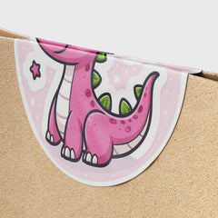 Pink Dinosaur 3 Circle Stickers