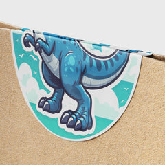 Blue Dinosaur 3 Circle Stickers