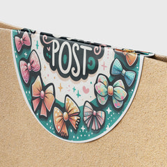 Bow Post 2 Circle Stickers