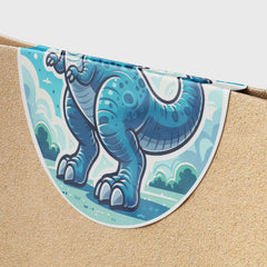 Blue Dinosaur 4 Circle Stickers