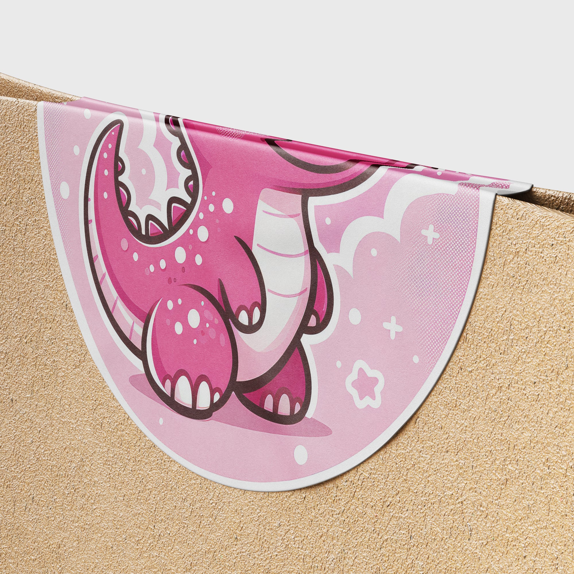 Pink Dinosaur 1 Circle Stickers