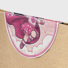 Load image into Gallery viewer, Pink Girl Superhero 2 Circle Stickers