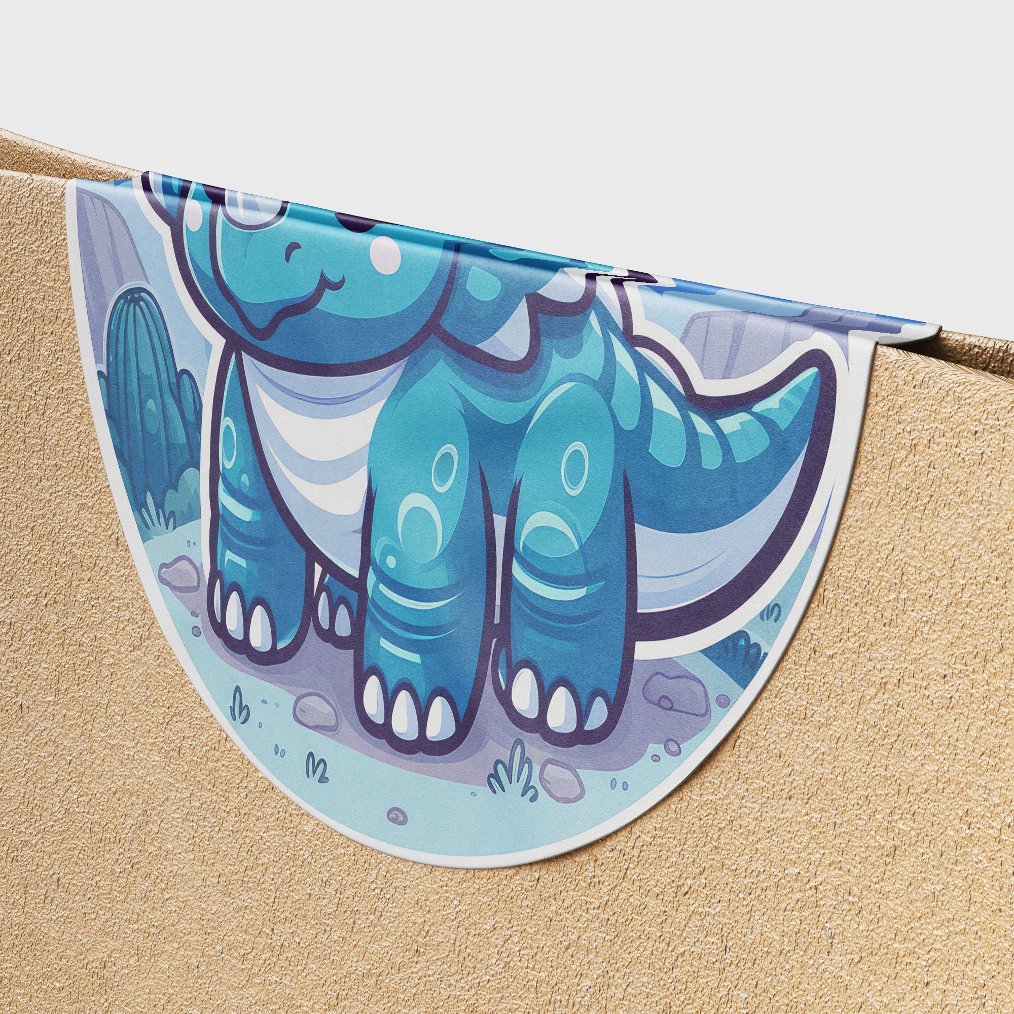 Blue Dinosaur 1 Circle Stickers